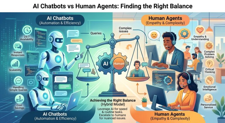 AI Chatbots vs Human Agents: Finding the Right Balance